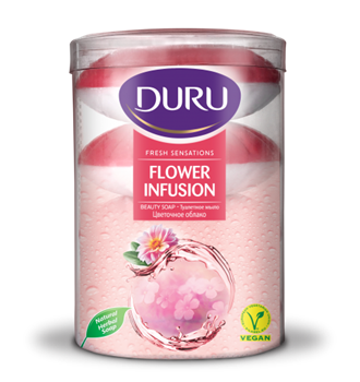 صابون شستشو دورو مدل Flower Infusion وزن 110 گرم بسته 4 عددی  DURU