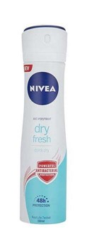 اسپری ضد تعریق زنانه آنتی باکتریال نیوا مدل Dry Fresh حجم 150 میلی لیتر NIVEA