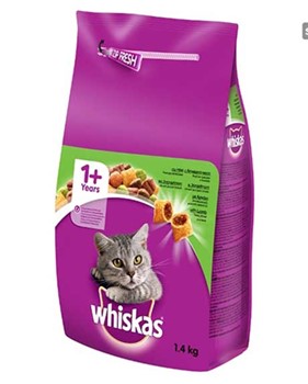 غذای خشک مغزدار گربه ویسکاس با طعم گوشت گاو Whiskas