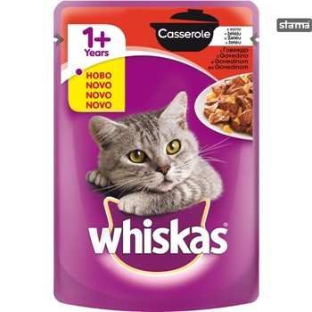 پوچ ژلاتینی گربه ویسکاس با طعم گوشت گاو Whiskas