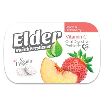 قرص خوشبو كننده دهان پروبیوتیک الدر با طعم هلو و توت فرنگی Elder