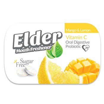 قرص خوشبو كننده دهان پروبیوتیک الدر با طعم انبه و لیمو Elder