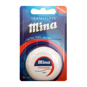 نخ دندان فوق نازک مینا طعم توت فرنگی Mina