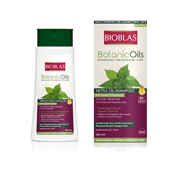 شامپو گیاهی بیوبلاس مدل Botanic Oils حاوی روغن گزنه مخصوص موهای ضعیف و شکننده حجم 360 میل BIOBLAS